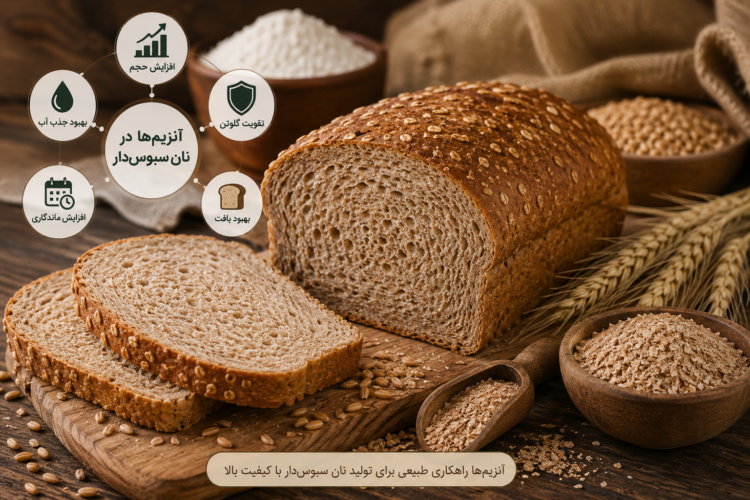 آنزیم در تولید نان سبوس‌دار؛ چالش‌ها و راهکارهای افزایش کیفیت، حجم و ماندگاری